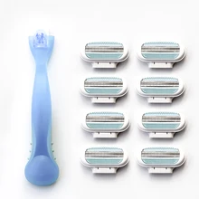 1 шт. бритвенная ручка+ 4 шт. женские бритвенные лезвия, высококачественные женские бритвенные лезвия, сменная ручка с тройным лезвием, эпилятор для женщин