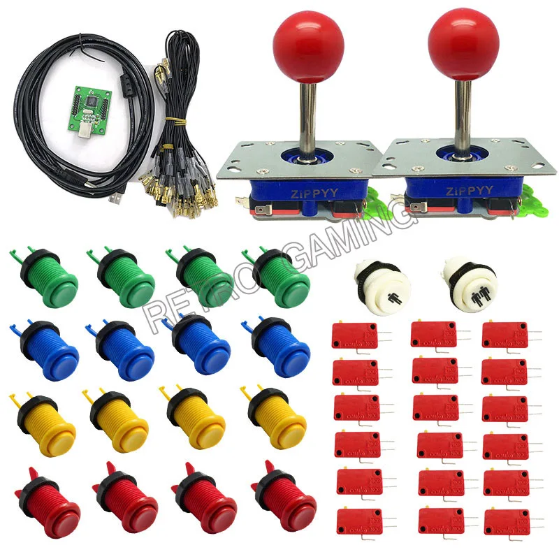 DIY Zero Delay 2 игрока игровой контроллер с USB адаптер кодового датчика 4/8way джойстик кнопки комплект для MAME jamma
