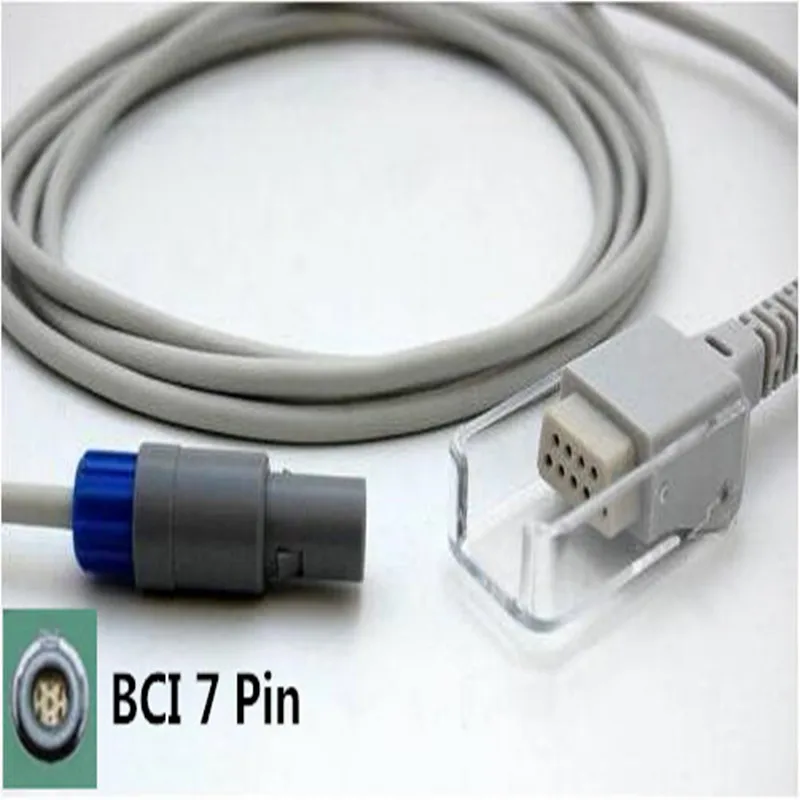

Free Shipping Compatibe for BCI 6100,9100,Advisor,autocorr,MiniTorr 7 Pin to DB9 Pin Spo2 Extension Cable Spo2 Adapter Cable