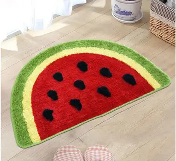 

50*80cm creative watermelon flap rug doormat anti slip mat living room toilet mat carpet sofa orange flap bathroom mat hallway