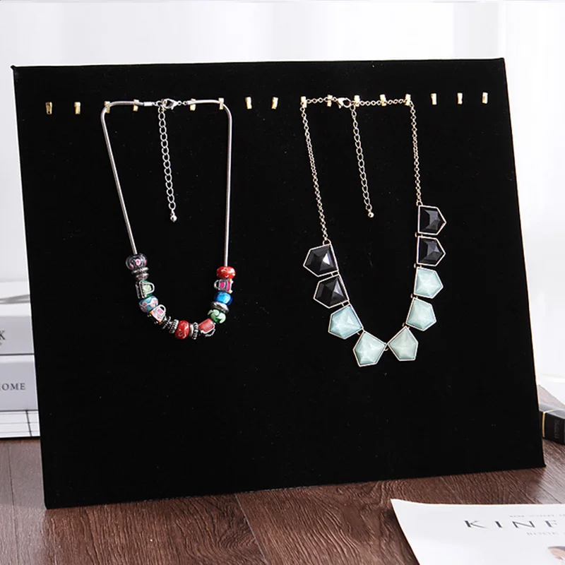 New Necklace Display Shelf Jewelry Velvet Linen Choker Holder Stand for Jewelry Stand Rack Display Stand Pendants Show Rack