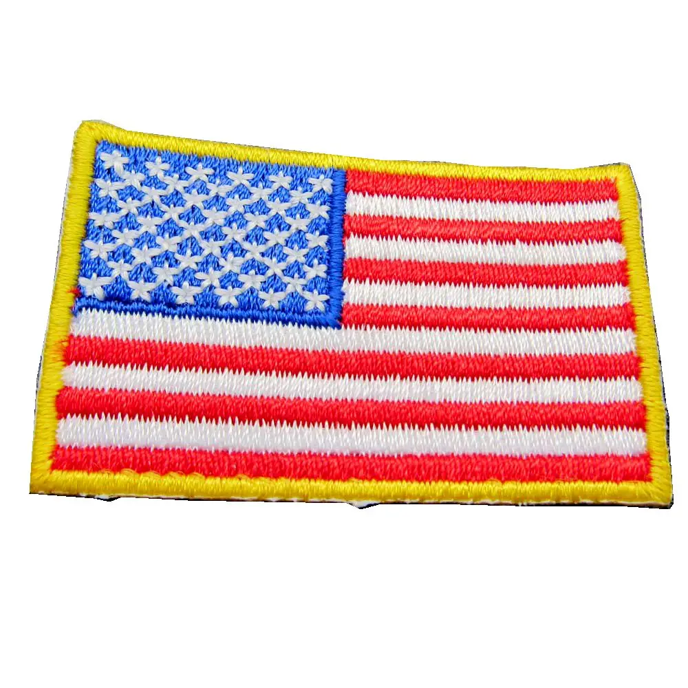 Customized iron on america flag embroidery patchin patches from home Customized iron on america flag embroidery patchin patches from home