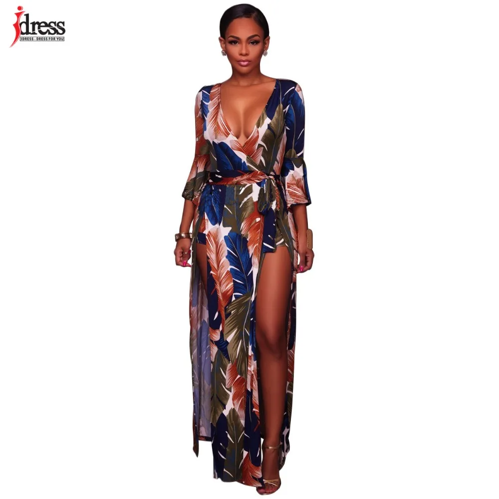 IDress высокое качество Женская мода 2017 китайские вещи Осеннее Цветочное платье
