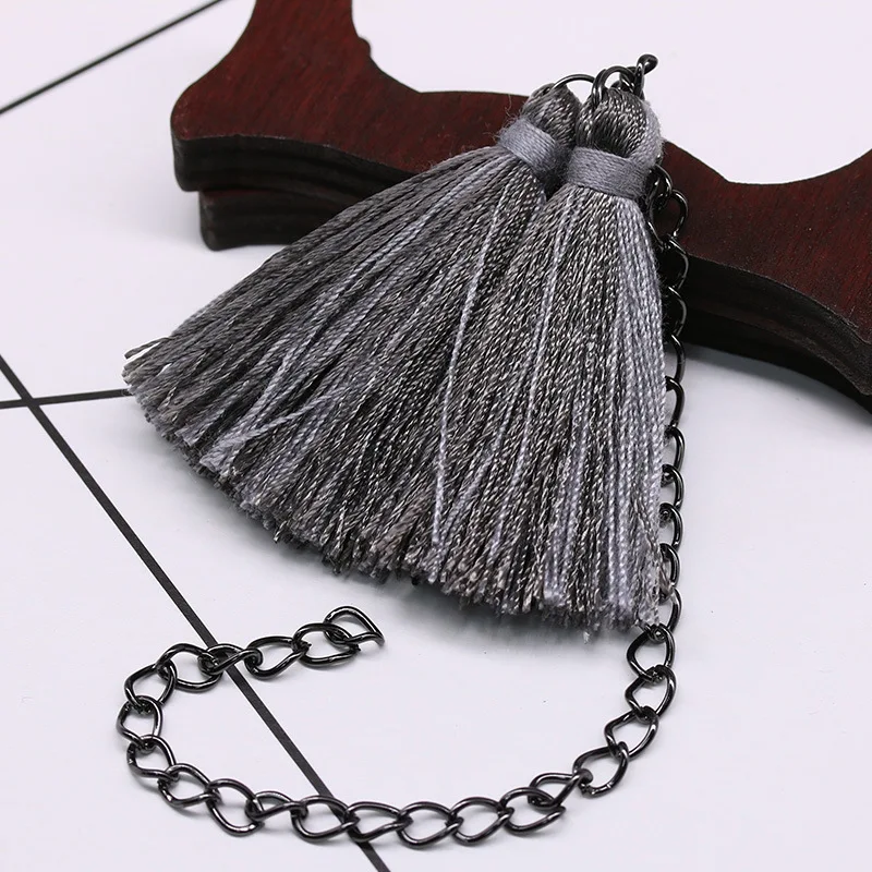 

5cm Polyester Double Head Tassel Hanging Spike Gray Tassel for DIY Curtain Bags Pendant Pendant Jewelry Making Findings Craft