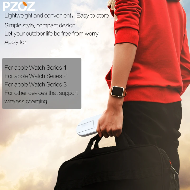 PZOZ Qi Беспроводное зарядное устройство Быстрая зарядка для Apple Watch 3 iwatch iphone X 8 plus 2 в