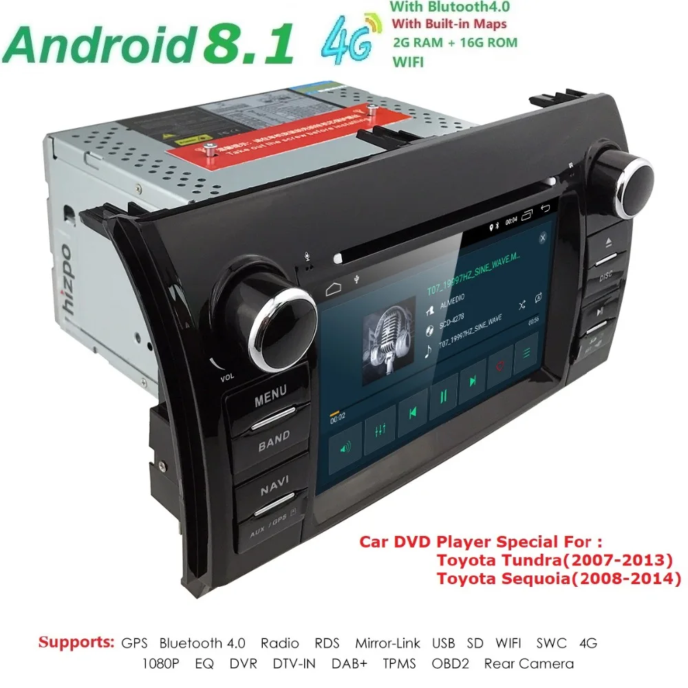 Best Autoradio 2 din  Android 8.1 Multimedia Car DVD Player for Toyota Tundra Sequoia 2007 2008 2009 2010 2011 2012  2013 Stereo WIFI 4