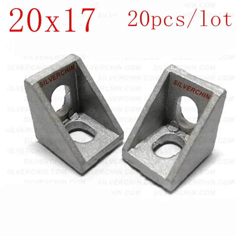 

20Pcs 2020 Corner Fitting Angle Aluminum 17x20x20 Connector Bracket Fastener 3D Printers CNC Routers Industrial Profile