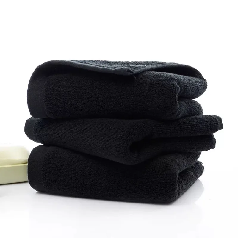 Turetrip 35X75 см черное полотенце хлопок полотенце для волос для салона отбеливатель безопасное Спортивное мягкое полотенце для рук Впитывающее быстросохнущее полотенце набор