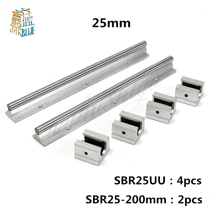 

2pcs SBR25 - 200mm linear guide with 4pcs SBR25UU block