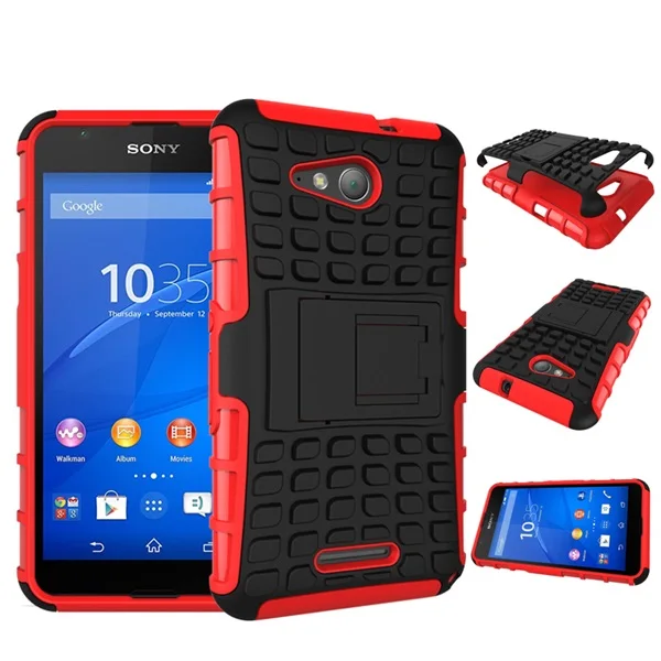 Броня case для sony m4 m5 apua e4g е4 гибридный kickstand прочный резина pc + тпу 2in1 стенд функция e4
