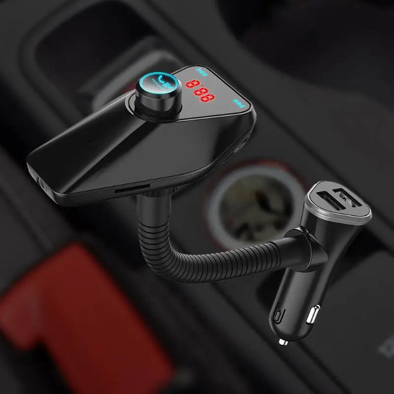 Автомобильный fm-трансмиттер подкладке Dual USB Порты и разъёмы Зарядное устройство громкой связи Bluetooth MP3 музыкальный плеер с карт памяти 5 В 2.1A FM модулятор