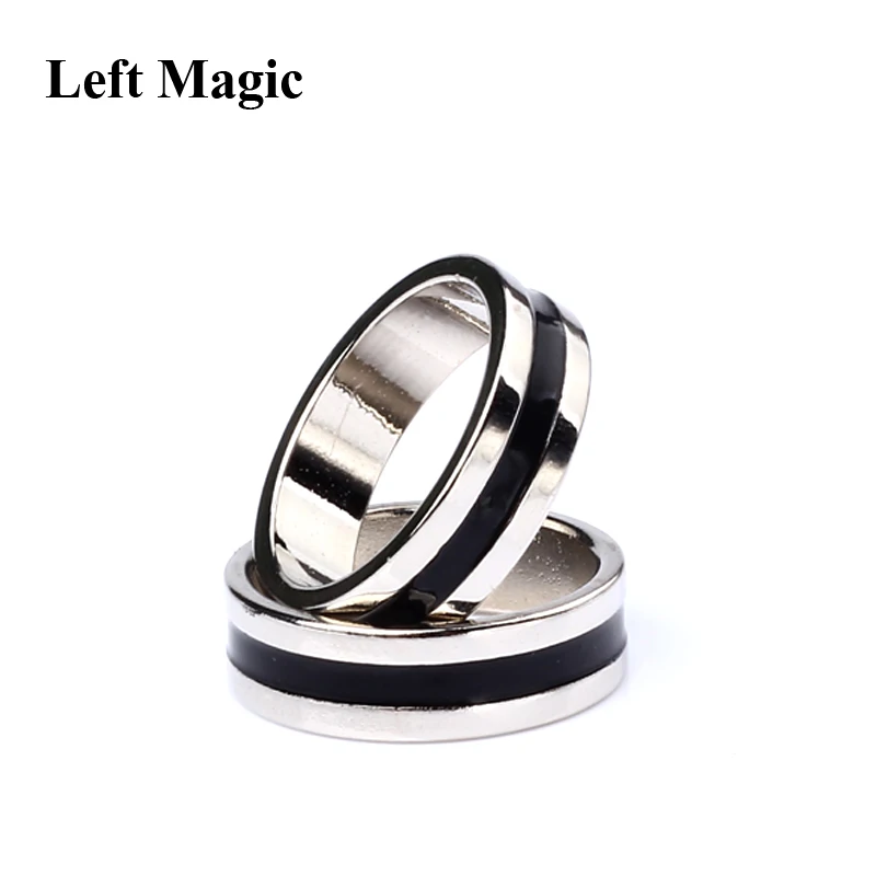 1 Pcs Hot Strong Magnetic Magic Ring Silver And Black Magician Ring Coin Magic Magic Tricks For Magic Show Close Up Magic B1024