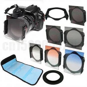 

49 52 55 58 62 67 72 77 82mm Ring Adapter+ ND2 ND4 ND8 + Graduated Orange Blue Filter for Cokin p series With Tracking Numnber