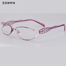 Новая стильная фиолетовая модная рамка для очков Lunette дамские винтажные металлические оправа с прозрачными линзами очки Оптические очки женские по рецепту
