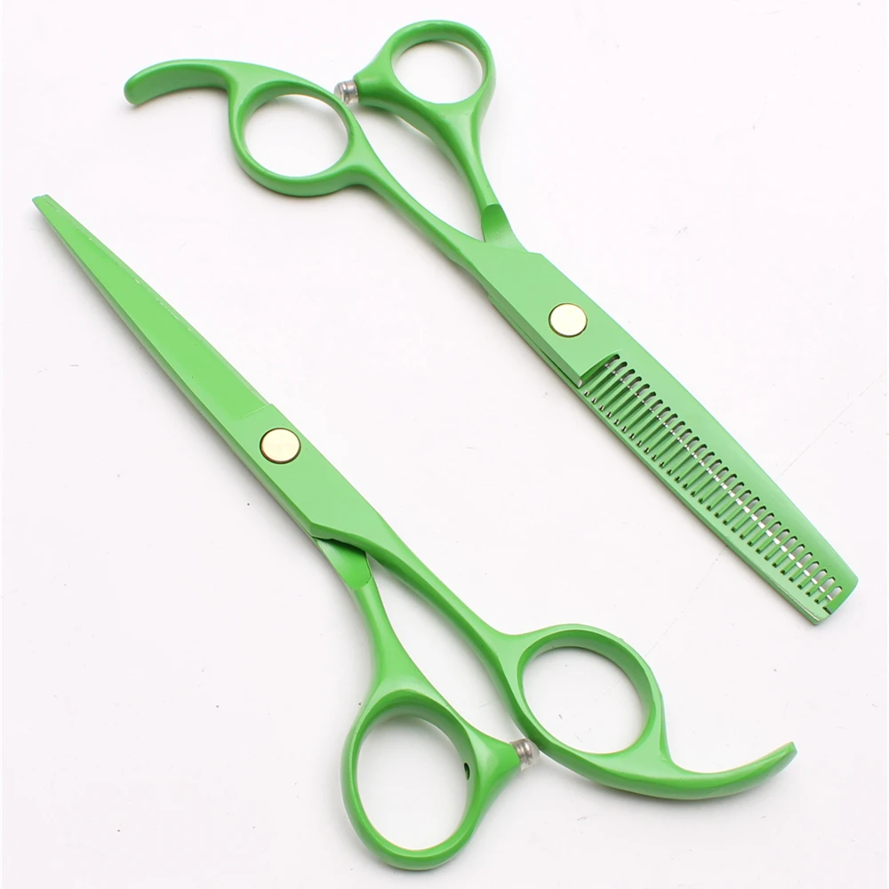5.5" 16cm Japan Customized Brand Green Hairdressing Shears Thinning