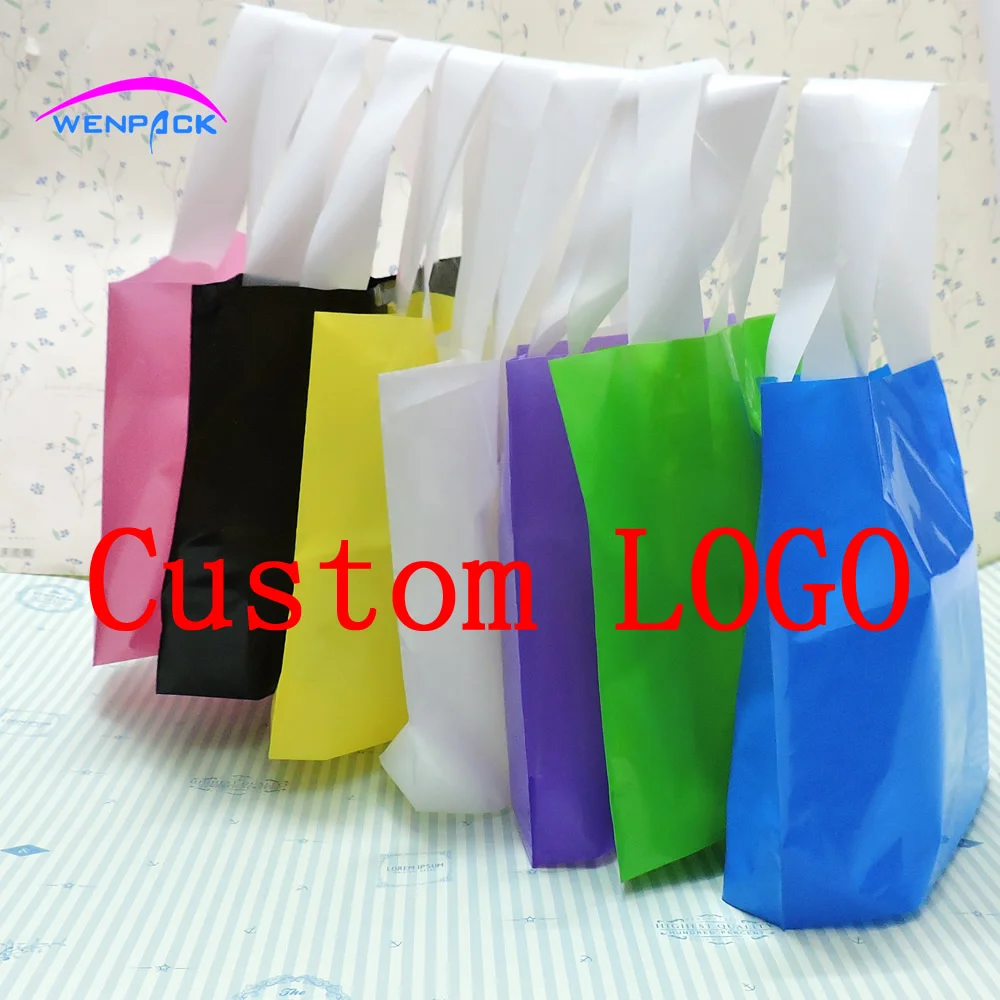 custom print logo gift plastic bag,handle packaging bag/shopping bags for clothing-in Gift Bags ...