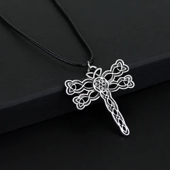 

dongsheng TV around Outland Necklace Dragonfly Pendant Necklace Women Choker Necklace Leather Cord Rope Charms Necklace-30