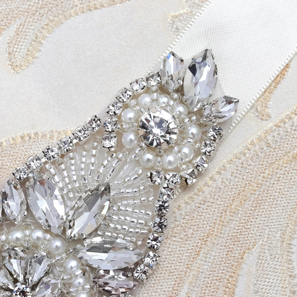 MissRDress стразы свадебный пояс серебряный кристалл свадебный пояс ручная вышивка стразами пояс невесты для подружки невесты платья JK861