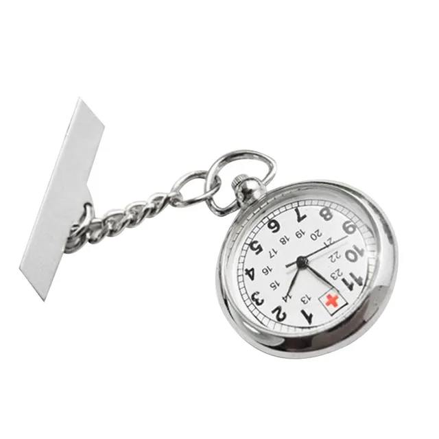 Large Face Nurses Pocket Fob Watch On A Bar With A Brooch Back Silver Color Prom Large Face Nurses Pocket Fob Watch On A Bar With A Brooch Back Silver Color Prom