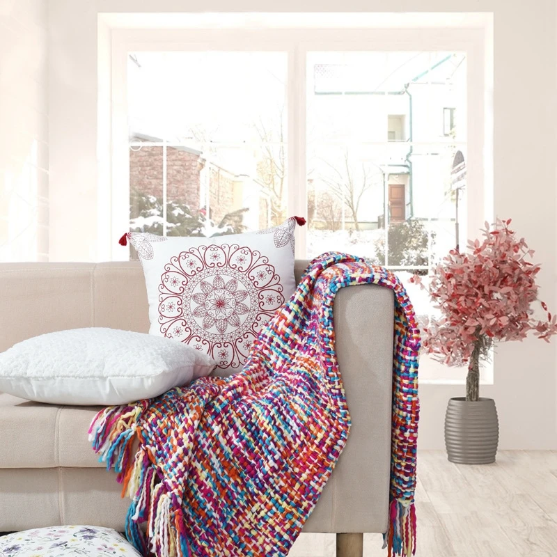 UFRIDAY красочное вязаное шерстяное одеяло в клетку для кровати, дивана, ручной работы, плюшевое одеяло для сна, рождественское одеяло для взрослых детей