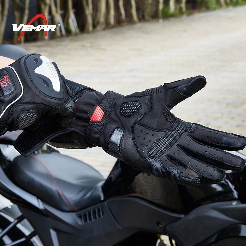 Кожаные Мотоциклетные Перчатки для мотокросса перчатки для мотогонок беговых Гонки перчатки для вождения