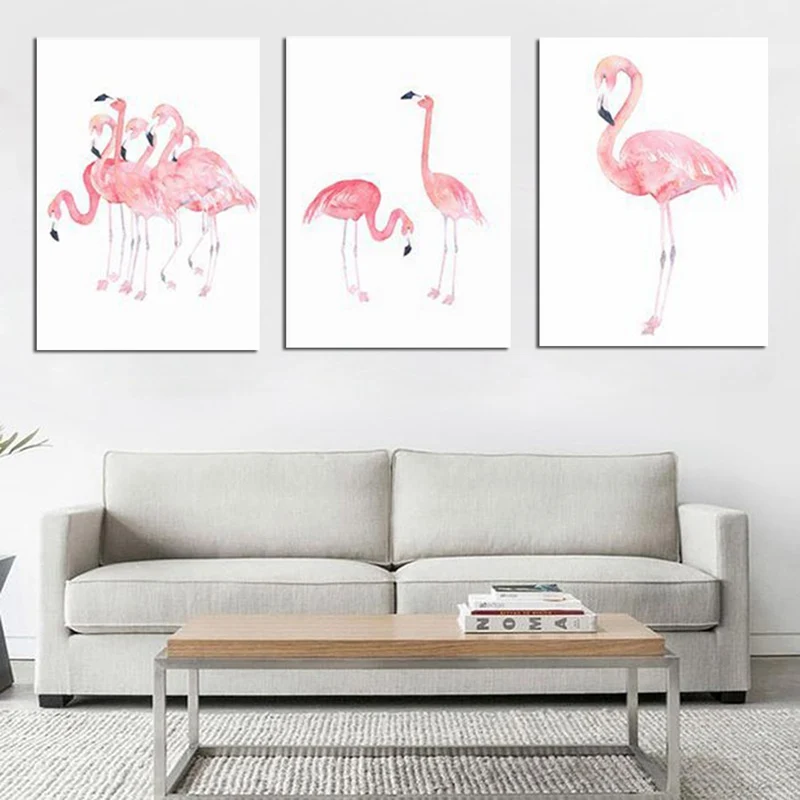 

Pink Flamingo Decorative Painting Hallway Bedroom Wall Pictures for Living Room Garden Decoration Canvas Art Posters and Prints