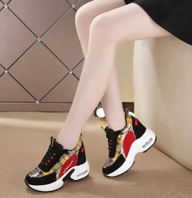 Женская обувь новые массивные кроссовки для Для женщин обувь с подошвой из вулканизированной резины Повседневное модный папа обувь кроссовки на танкетке; Basket Femme; W55
