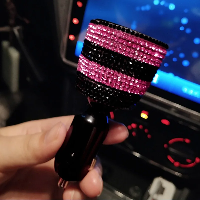 Автомобильное зарядное устройство Crystal Стразы с двумя USB портами 3 1 А|Зажигалка| |