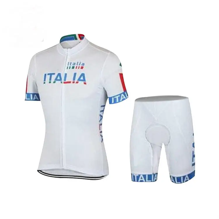 Мужчины Ropa Ciclismo Italia белый велосипедной команды Джерси комплект Quick-Dry Спорт Джерси велосипедные одежда uniformes де Ciclismo комплекты - Цвет: 03