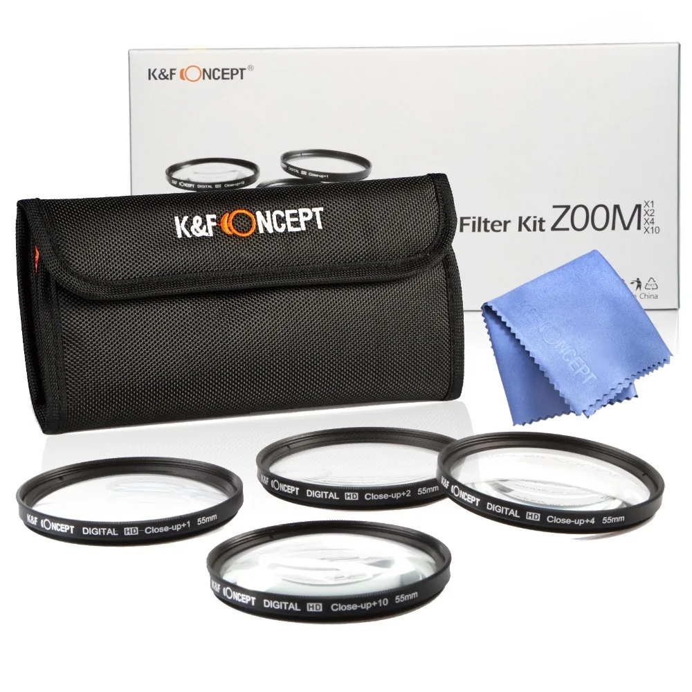 55mm Macro Close Up +1 +2 +4 +10 Lens Filter Kit Set For Sony Alpha