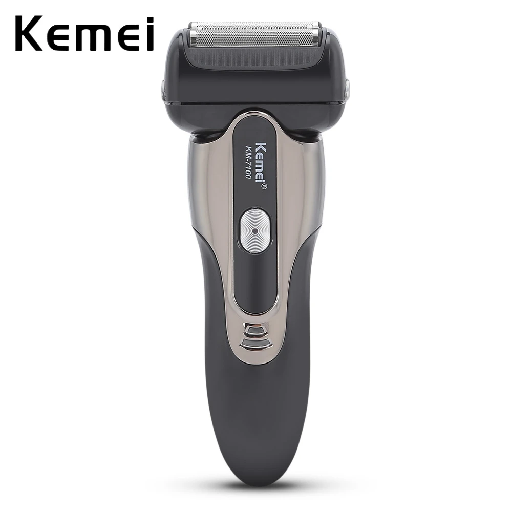 Цена Kemei7100 3 Головки Магнитной Подвеске Двигателя Сильная Власть Для Бритья Бритва Электрическая Бритва IPX7 Водонепроницаемый Бритвы Мужчины Ухо...