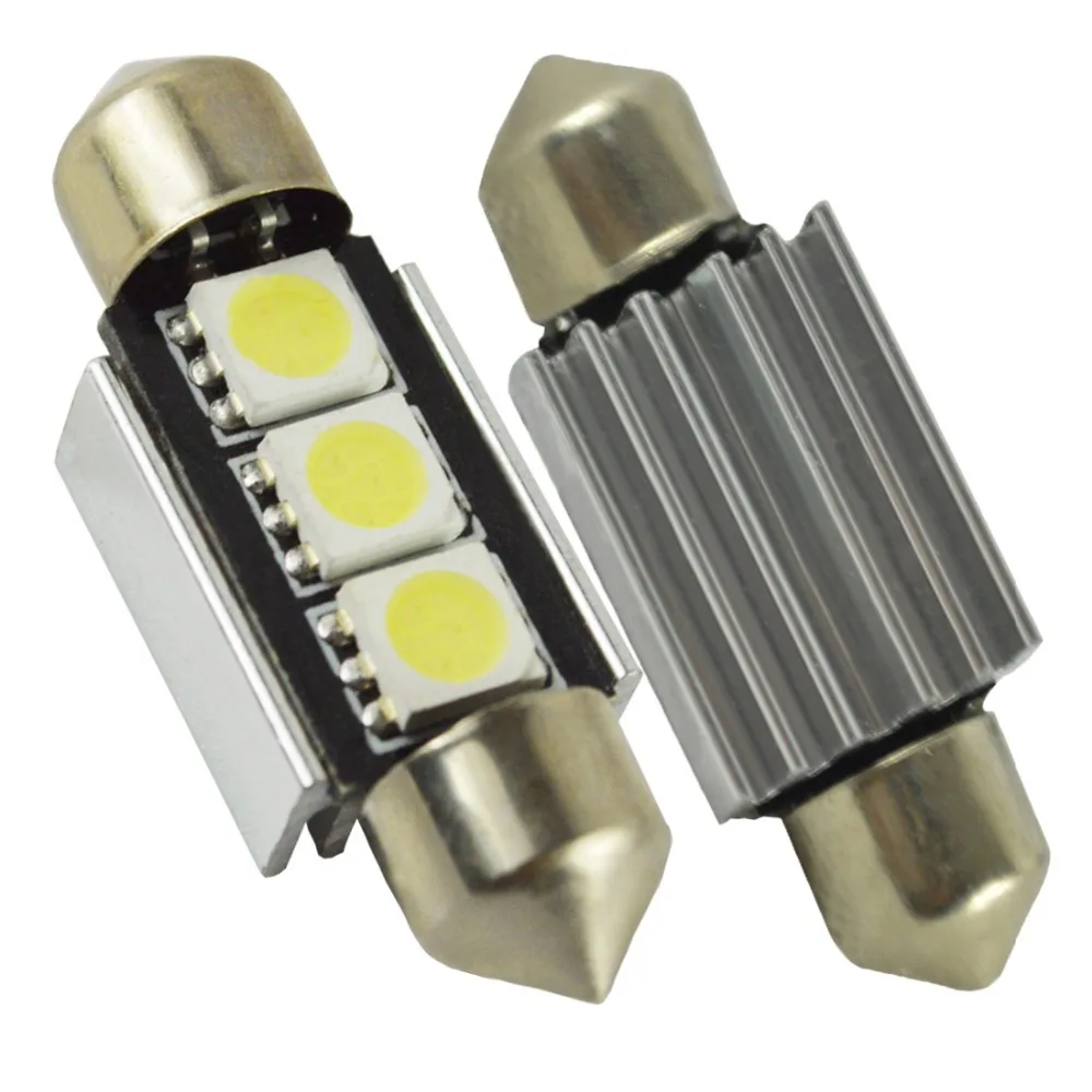 100 шт. C5W 36 мм Светодиодная гирлянда canbus 3smd 5050 c5w 31 39 42 smd купольная светодиодная