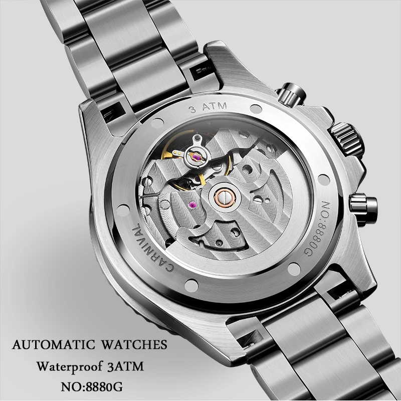Механические часы для мужчин Топ люксовый бренд карнавальные часы спортивные автоматические часы сапфировые водонепроницаемые мужские часы Relogio светящиеся