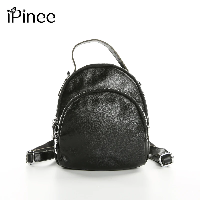 Best iPinee New 2019 Multifunctional Female Shoulder Bags Genuine Leather Backpacks Small Cowhide Bags For Women