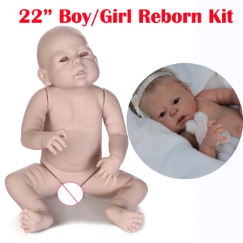 

22inch Reborn Doll Kit reborn toys boy/girl Doll Unpainted Blank Doll Kit silicone bb reborn lifelike fashion kit for sale