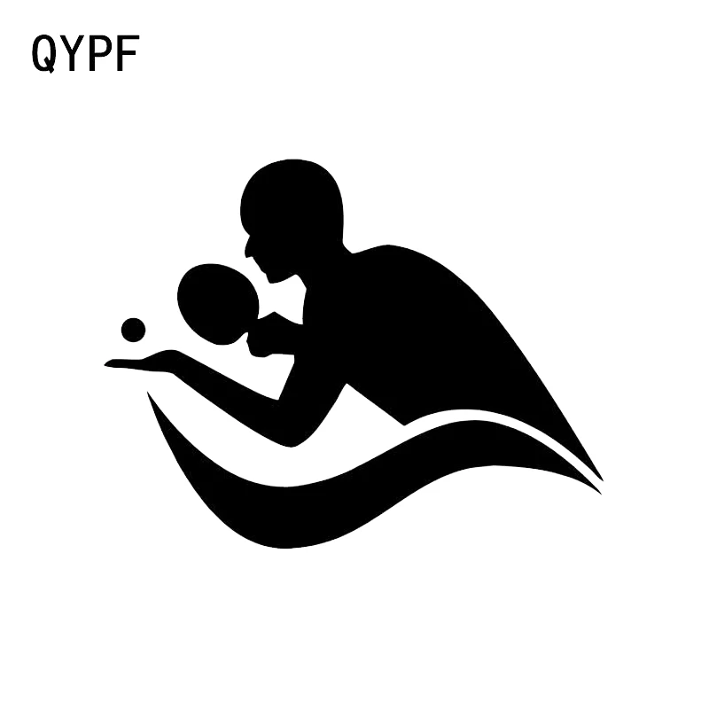 

QYPF 14*10.9CM Interesting Table Tennis Decor Car Stickers Vinyl Accessories Sport Game Silhouette C16-1319