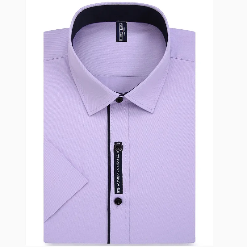 Мужская рубашка с коротким рукавом 8XL 7XL 6XL цвет черный светильник синий повседневные белые рубашки для мужчин Мода Camisa Masculina - Цвет: 2901-3