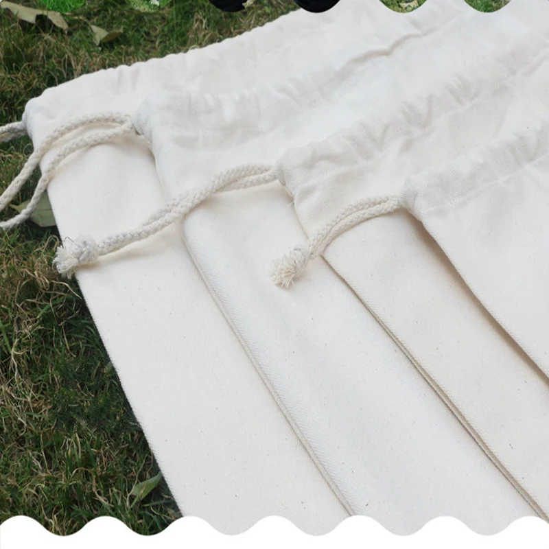 Whole W20 X H30cm Natural Cotton Canvas Drawstring Bags