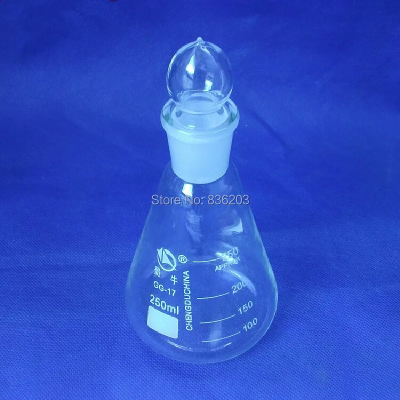 250mL Chemistry Laboratory Conical flask with stopper for School Laboratory Glassware Chemical