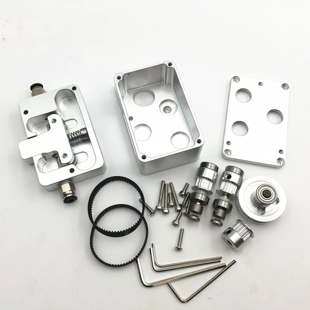 

Updating All Metal Belted Dual Drive Bowden Extruder kit for DIY Reprap UM 3D printer two wheel Strong and Silent