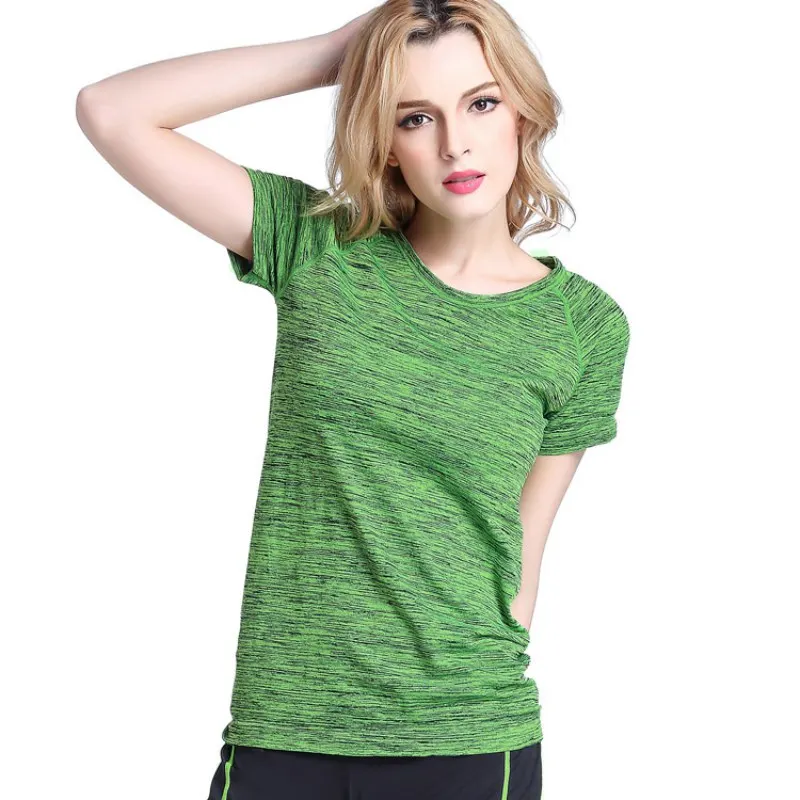 

Women Sports Shirt Gym Fitness Yoga Workout Tops Short Sleeve T-Shirt Quick Dry