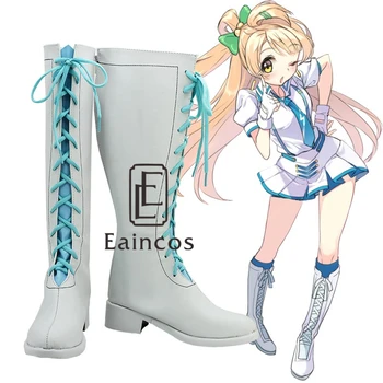 

Anime LoveLive! Minami Kotori Cosplay Shoes White and Blue Boots Custom Made