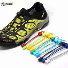 Stretching Lock lace 23 colors a pair Of Locking Shoe Laces Elastic Sneaker Shoelaces Shoestrings Running/Jogging/Triathlon