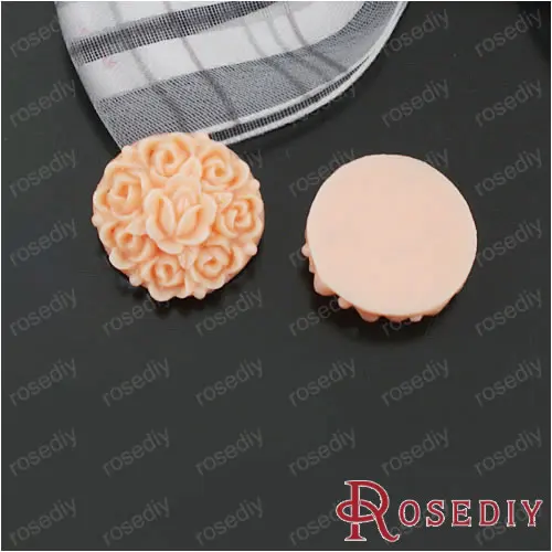 

Wholesale 17mm Light Orange Flower Resin Flat Bottom Beads Diy Jewelry Findings Accessories 20 pieces(JM4994)