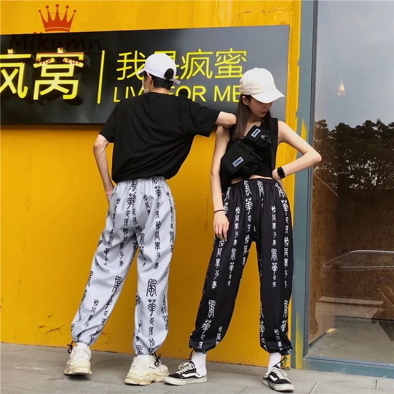 Брюки BF Harajuku женские с эластичной высокой талией Модные свободные прямые штаны