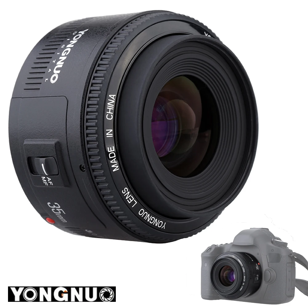 Светодиодная лампа для видеосъемки Yongnuo YN35mm F2.0 объектив с фиксированным фокусным расстоянием для Canon 600d 60d 5DII 5D 500D 400D 650D 600D 450D YN50mm f1.8 объектив для цифровой однообъективной зеркальной камеры Canon EOS 60D 70D 5D2 5D3 600D