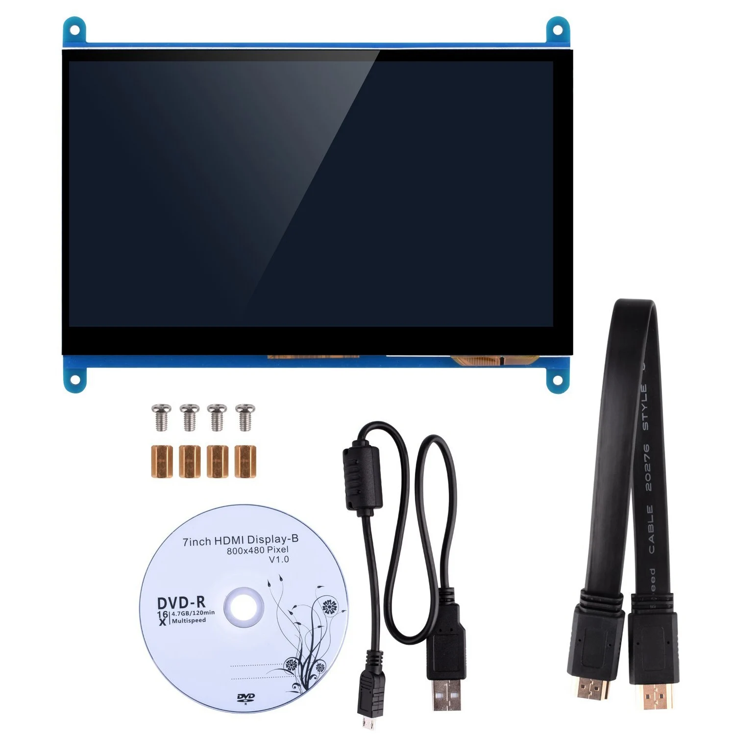 7 дюймов емкостный сенсорный экран Сенсорный экран на тонкопленочных транзисторах на тонкоплёночных транзисторах ЖК-дисплей Дисплей HDMI модуль 800x480 для Raspberry Pi 3 2 Модель B и RPi 1 B+ BB Черный PC вар