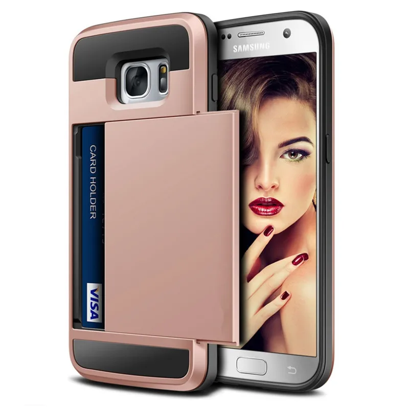 Luxury Card Slider Wallet Card Holder Slot Phone Case For ...
