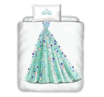 

Princess Dress Bedding Sets For Kids Girls Boys Crown Single Bed Duvet Cover Set Bedclothes Bed Linen
