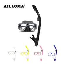 

AILLOMA Professional Scuba Diving Mask Tube Silicone Waterproof Anti Fog Underwater Snorkeling Diving Masks And Snorkels Set